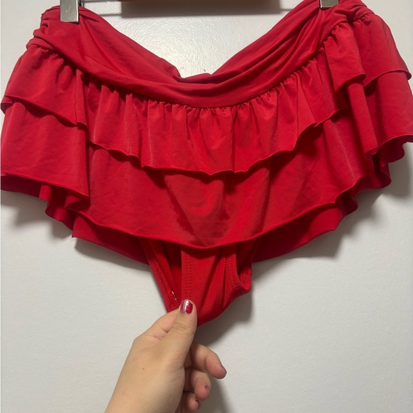 Kenneth Cole Reaction Red Ruffled Swimwear - Picture 1 of 3